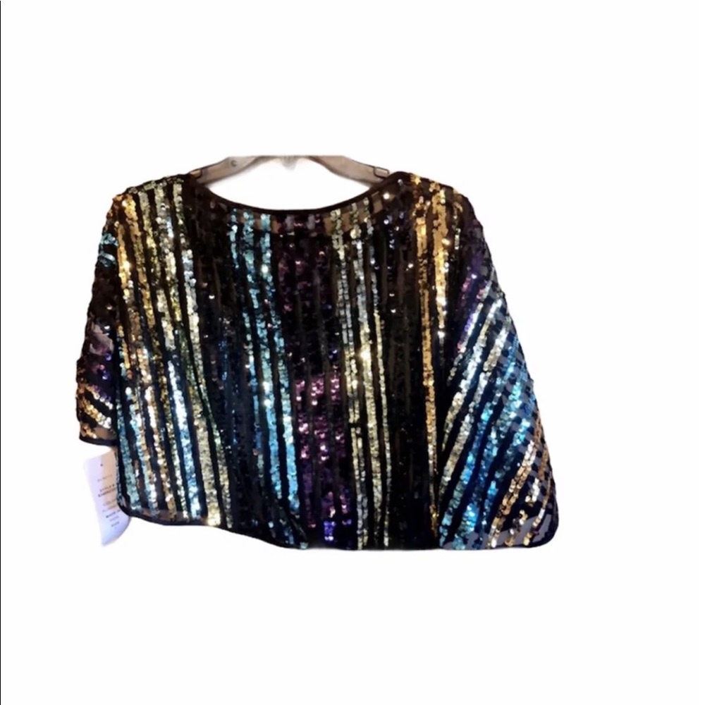 MSK black sequins top